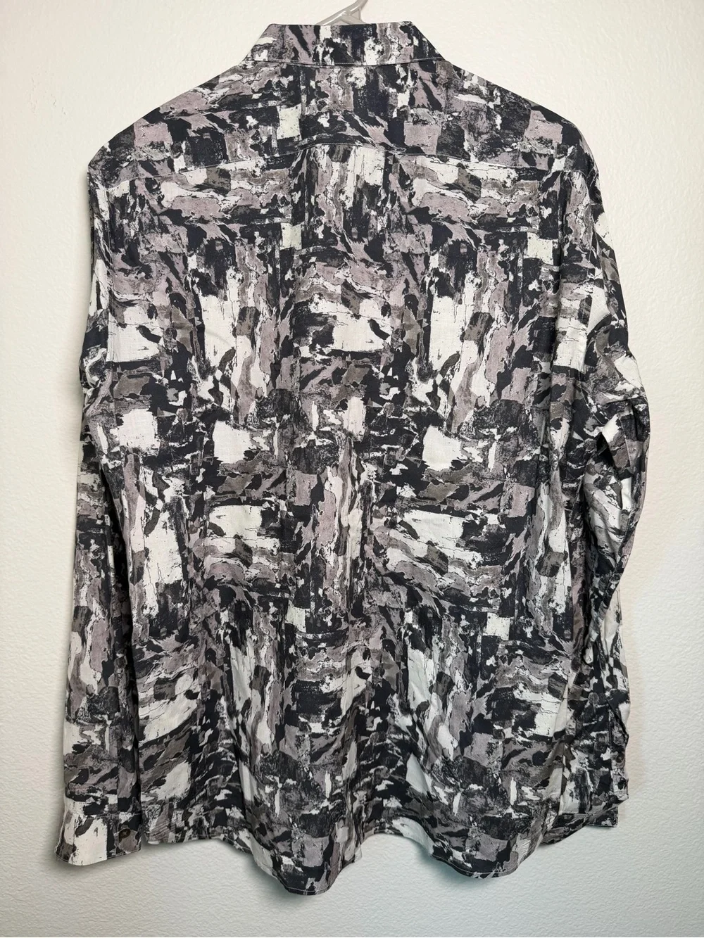 Theory Abstract Brushstroke Button-Up Shirt 100% Cotton Size XL